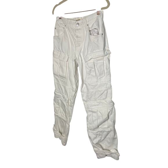 Grlfrnd Lex Wide Leg Cargo Jeans Chore Grunge Streetwear Distressed Y2K Sz 23 - Picture 11 of 13